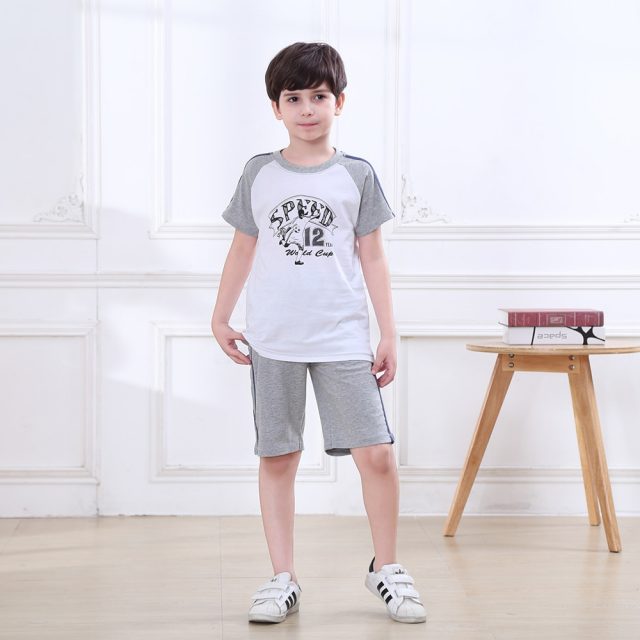 LeJin Children Boys Clothing Set Kids Clothes Kids Costume Suit Costumes for Boys Casual Wear Shorts for Summer in 100% Cotton