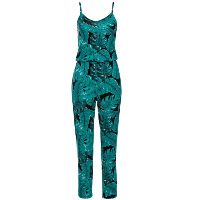 Lossky Women Rompers Jumpsuit Fashion Printed Backless Sleeveless Pocket Summer Sling Long Beach Pants Jumpsuit Trouser Jumpsuit