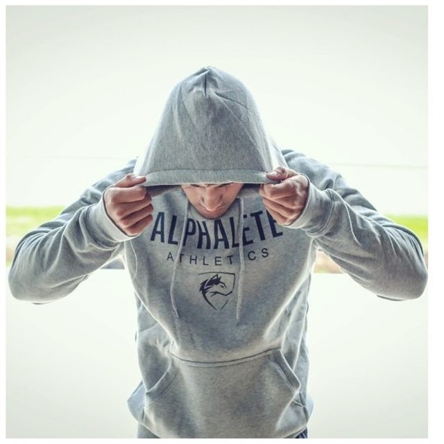 ALPHALETE Men Gyms Hoodies Gyms Fitness Bodybuilding Sweatshirt  Pullover Sportswear Male Workout Hooded Jacket Clothing