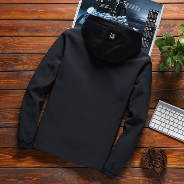 Jacket Men New Arrival Casual Solid Hooded Jackets Mens Fashion Zipper Outwear Slim Fit Spring Autumn Clothing High Quality C32