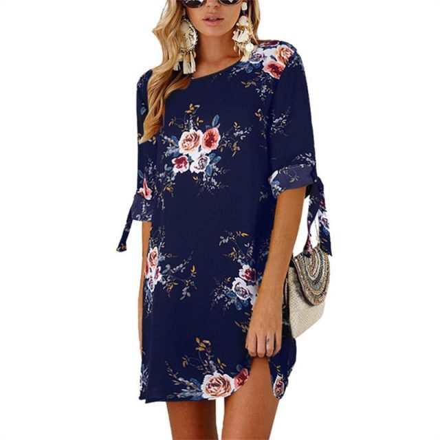 Women’s Loose Floral Printed Summer Dress