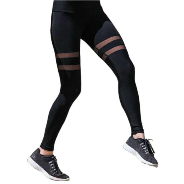 Maryigean 2019 Sexy Women Leggings Gothic Mesh Design Trousers Pants Black Slim Sportswear New Fitness Leggings Yoga Clothes