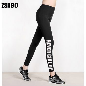 2019 spring fashion new female letter printing leggings high waist elastic trousers women's casual slim pants