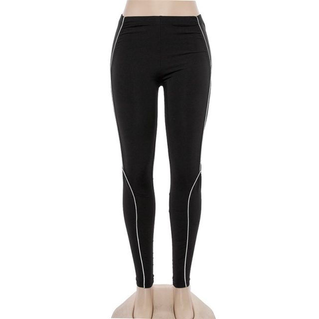 Legency Pants Activewear High Waist Fitness Leggings Patchwork Reflective Stripe Workout Stretch sports wear for women gym