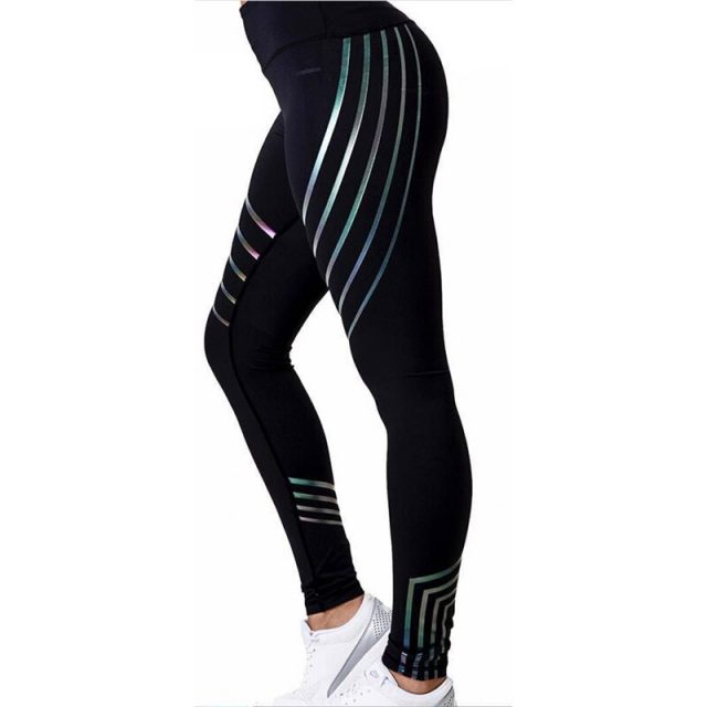 Women’s Black&White Sports Leggings  Running Gym Fitness Pants Outdoor Athletic Pants IK88