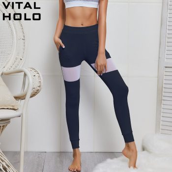 Gym Leggings For Fitness Women Sports Leggings High Waist Yoga Pants With Pockets Mesh Yoga Leggings Sports Wear For Women Gym