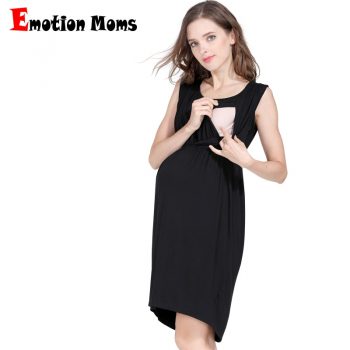 Emotion Moms Maternity Nursing Breastfeeding Dress for Pregnant Women Pregnancy Women's dress Sleeveless Mother Home Clothes
