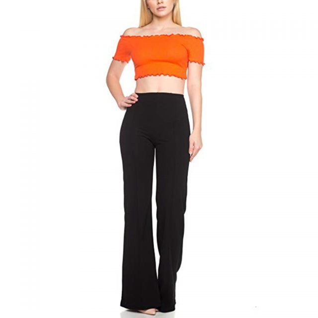 Women’s Solid Loose Wide Long Trousers flare leggings fashion 2019 autumn women sexy High Waist Flowing Palazzo Pants trousers