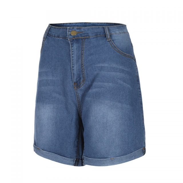 fashion New women’s summer short jeans denim women’s pocket wash denim shorts polyester comfort material spodenki damskie 40*