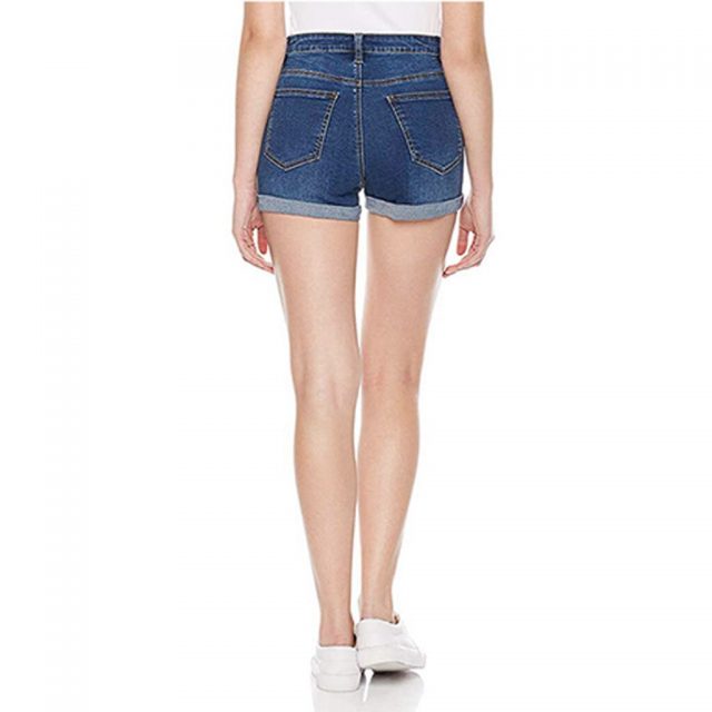 Summer women’s high waist casual washed short mini short jeans fashion look fresh and comfortable polyester jeans shein 40*