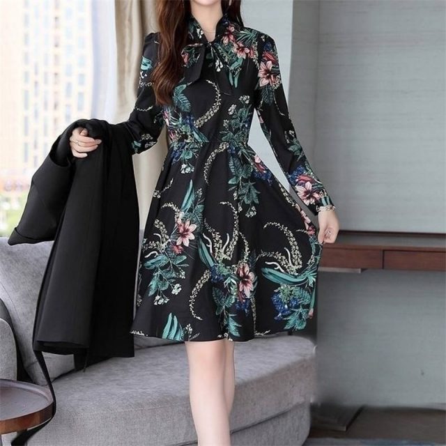Spring Autumn Trench Coat Slim OL Ladies Trench Coat And Dress Long Women Windbreakers Plus Size Two Pieces Women Sets Outwears