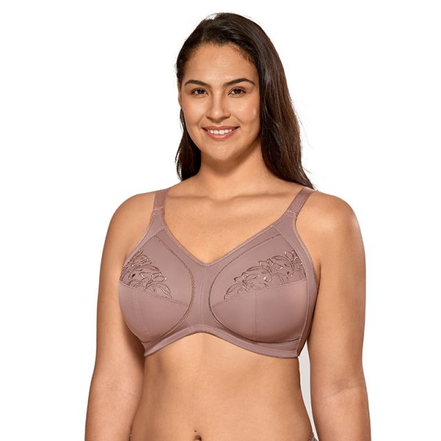 Women’s Plus Size Embroidered Non-Padded Full Coverage Wirefree Bra