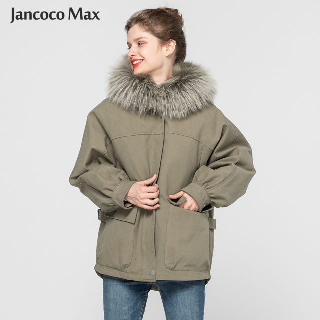 New Winter Fashion Real Fur Coats Women Natural Fox Fur Lining Female Jackets Raccoon Fur Hood Outerwear S7625