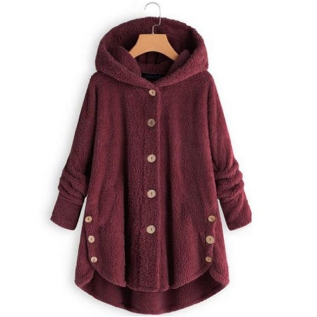 Winter Coat Women Warm Hooded Plush Coats Autumn Outerwear Soft Fur Jacket Female Plush Overcoat Casual Teddy Outwear Plus Size