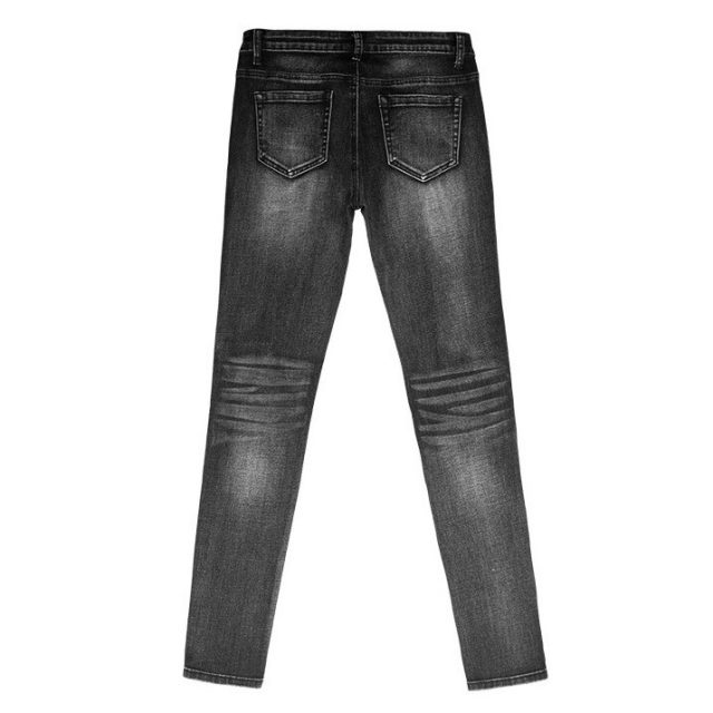 catonATOZ 2230 Black Low Waist Distressed Jeans New Ladies Cotton Denim Pants Stretch Womens Ripped Skinny Jeans For Female