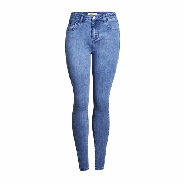Gold Plated Eyelet Streetwear Skinny Jeans Woman Blue Vintage Womens Jeans Denim Women Clothes Elasticity Push Up Ropa Mujer