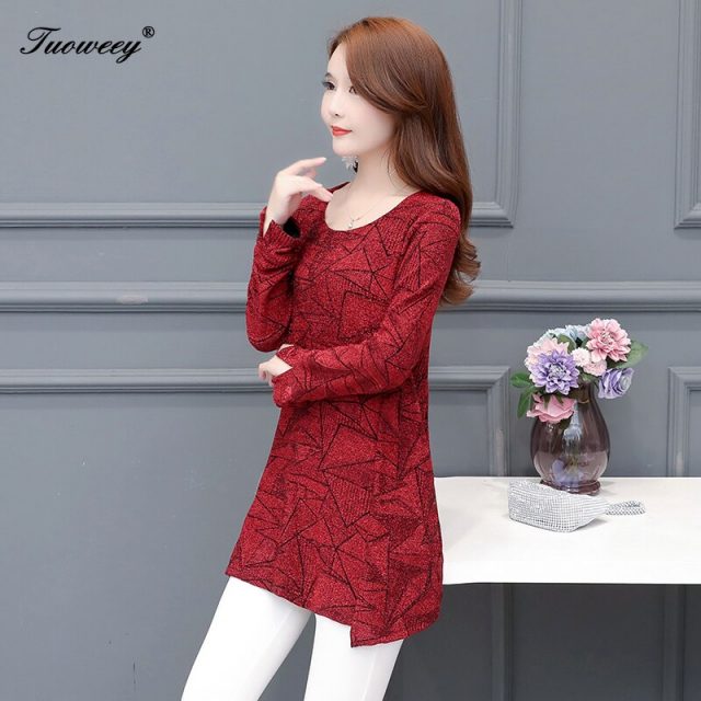 New 2020 spring Women Blouses long Sleeve career Shirt Red Casual o-neck Clothing Large Size Female Tops Blusas