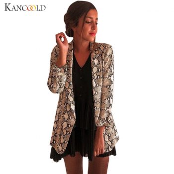 KANCOOLD Women's Casual Large Size Snake Print Suit Women's Blazer Jacket Suit Autumn 2019 High Quality