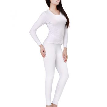 Women's Cotton Long Johns Set Winter Thermal Underwear 4XL 5XL 6XL Round-Neck Long Sleeve Ladies Body Shaping Pajama Set 2452