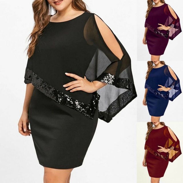 Evening Sexy Black Sequin Dress Women Befree Party vestidos Mesh streetwear Luxury Nightclub Dresses Short Mini Dress Plus Size