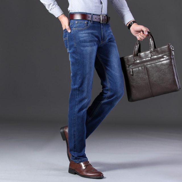 2019 New Mens Fashion Black Blue Jeans Men Casual Slim Stretch Jeans Classic Denim Pants Trousers Plus Size 28-40 High Quality