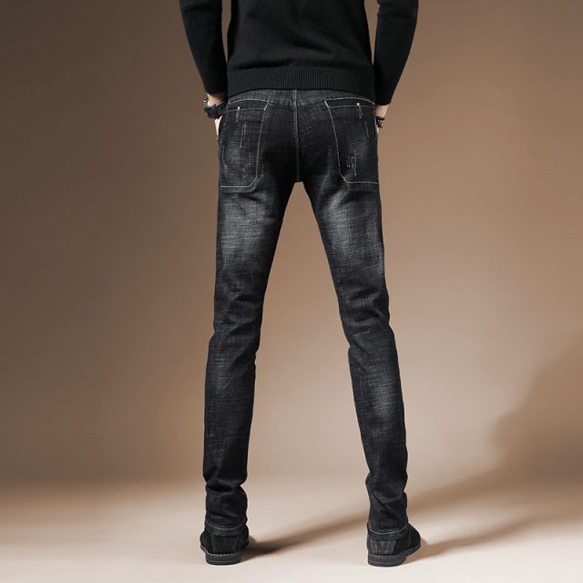 2019 Men Stretch Jeans Fashion Black Denim Trousers For Male Spring And Autumn Retro Pants Casual Men’s Jeans size 28-36
