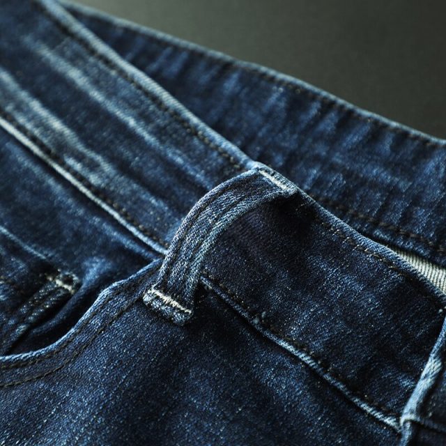 New Arrivals Jeans Men Quality Brand Business Casual Male Denim Pants Straight Slim Fit Dark Blue Men’s Trousers Yong Man