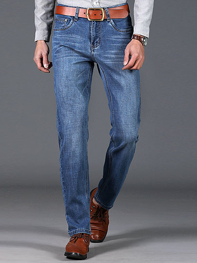 XuanSheng straight men's jeans 2019 Classic fashion traces light blue streetwear denim clothing cotton soft stretch pants jeans