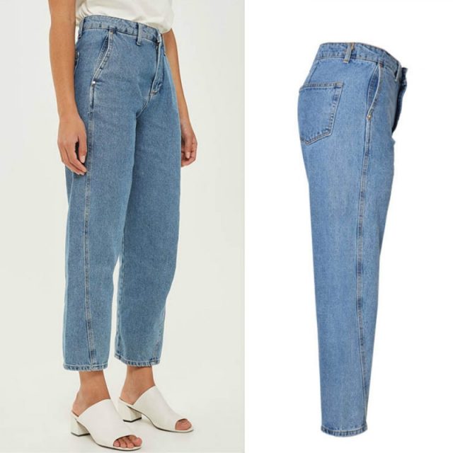 Super Fashion Loose Wide Leg Pants Women High Waist Washed Special Cropping Personality Boyfriend Style Vintage Jeans Femme 2019