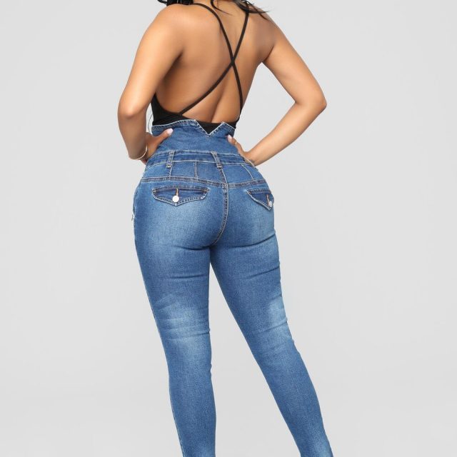 Ladies Ripped Jeans Plus Size Skinny High Waist Jeans Button Fly Curvy Long Big Hips Stretch Jean Tall Women Slim Shapping Denim