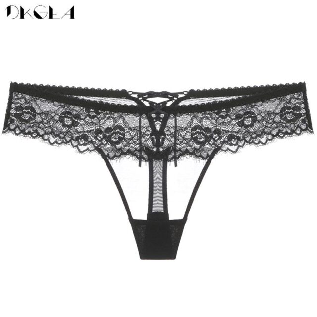 Female 3 Piece Panties Sexy G-String Lady Transparent Thongs T-back Low-Rise Lace Thong Women Underwear Embroidery Hollow Out