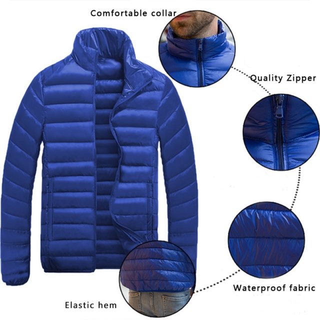 2019 New Ultra Light Men Down Jacket 6XL Men Lightweight Coat Male Warm Portable Windbreaker Feather Parka Men Winter Jacket