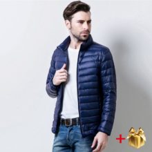 2019 New Ultra Light Men Down Jacket 6XL Men Lightweight Coat Male Warm Portable Windbreaker Feather Parka Men Winter Jacket