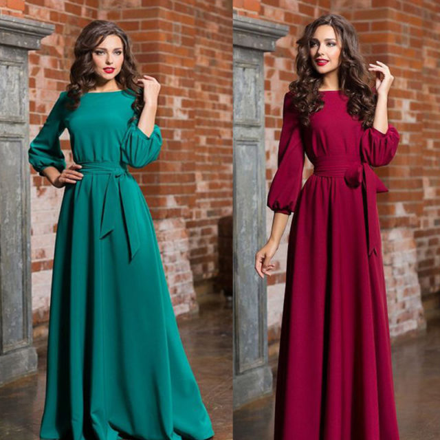 Women Dress Long Party Winter Autumn Casual Dresses