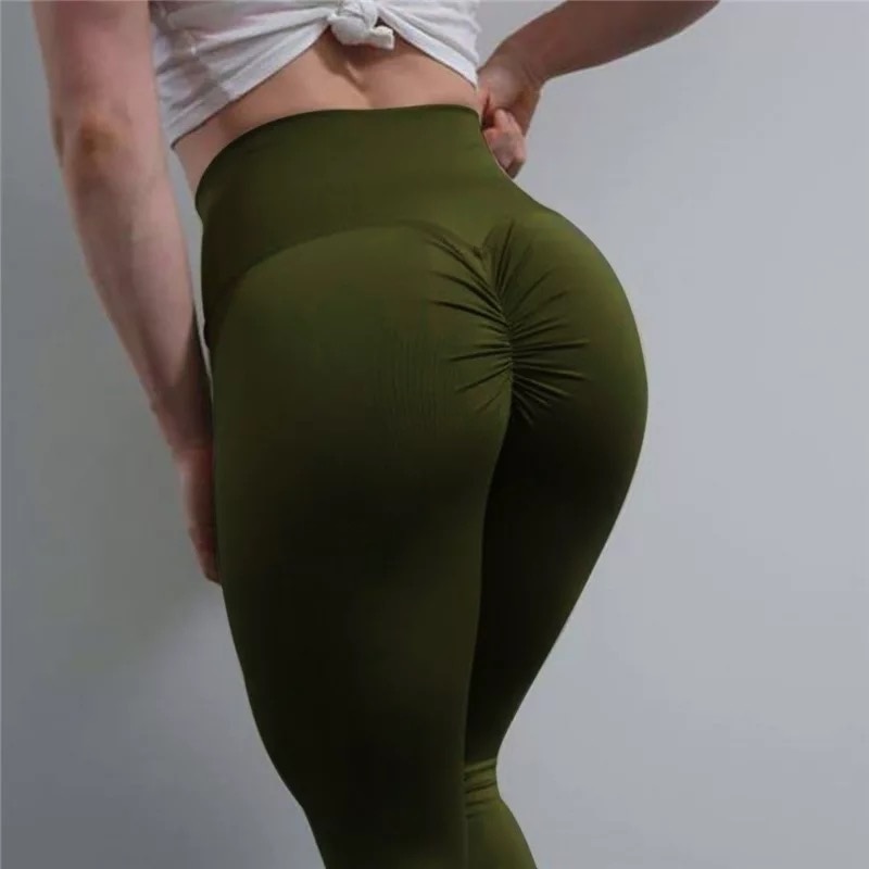 New High Waist Leggings Women Fitness Clothes 2018 Slim Ruched Bodybuilding Women's Pants Athleisure Female Sexy Leggings
