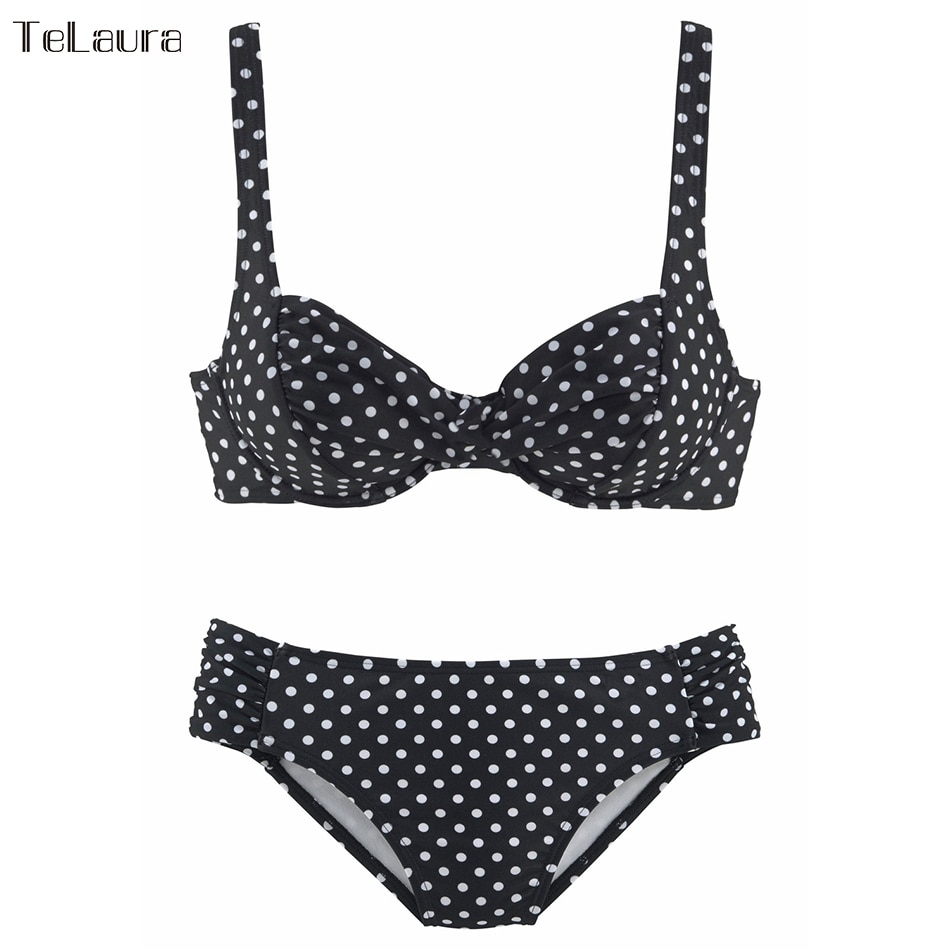 Bikini Set 2018 Push Up Swimwear Women Retro Swimsuit Solid Plus Size Swimwear Vintage Bikinis Women Biquini Bathing Suit M-XXXL