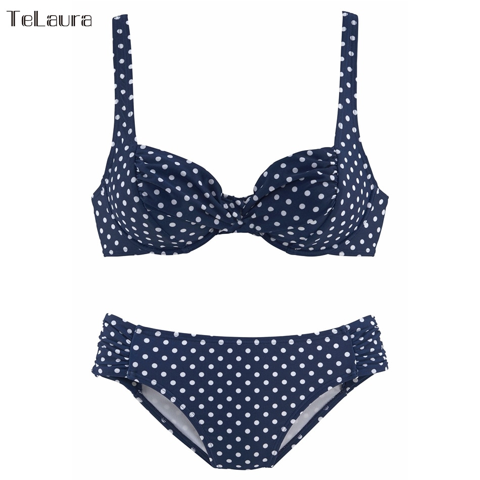 Bikini Set 2018 Push Up Swimwear Women Retro Swimsuit Solid Plus Size Swimwear Vintage Bikinis Women Biquini Bathing Suit M-XXXL