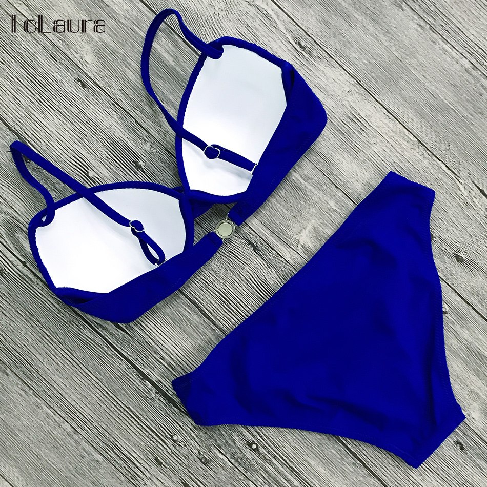 Bikini Set 2018 Push Up Swimwear Women Retro Swimsuit Solid Plus Size Swimwear Vintage Bikinis Women Biquini Bathing Suit M-XXXL