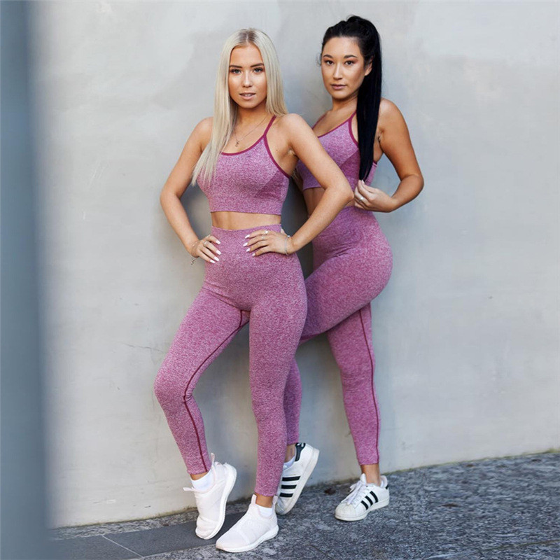 Solid Yoga Suits Women Sports Sexy Running Clothing Set Workout Yoga Vest Leggings Pants Fitness Tracksuit Gym Wear