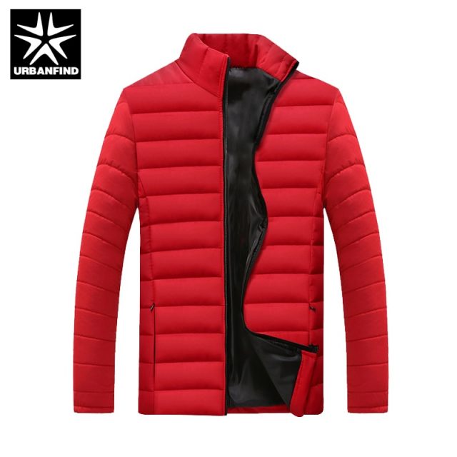 URBANFIND Men Winter Parkas Cotton Padded Thick Male Jacket Spring Autumn Outerwear Men’s Clothing Black Blue Red Size M-4XL