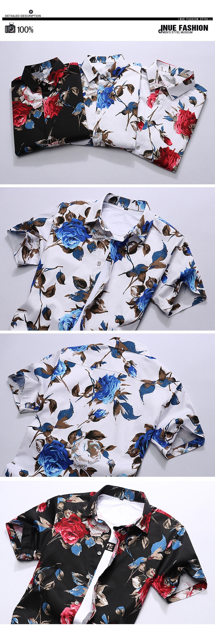 HCXY 2018 Summer Fashion Mens Shirt Slim Fit Short Sleeve Floral Shirt Mens Clothing Trend Mens Casual Flower Shirts Size M-7XL