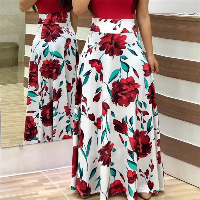2018 Long Dress Women Summer Boho Beach Patchwork Floral Print Short Sleeve Dress Fashion Elegant Ladies Party Maxi Dresses 2018 Long Dress Women Summer Boho Beach Patchwork Floral Print Short Sleeve Dress Fashion Elegant Ladies Party Maxi Dresses