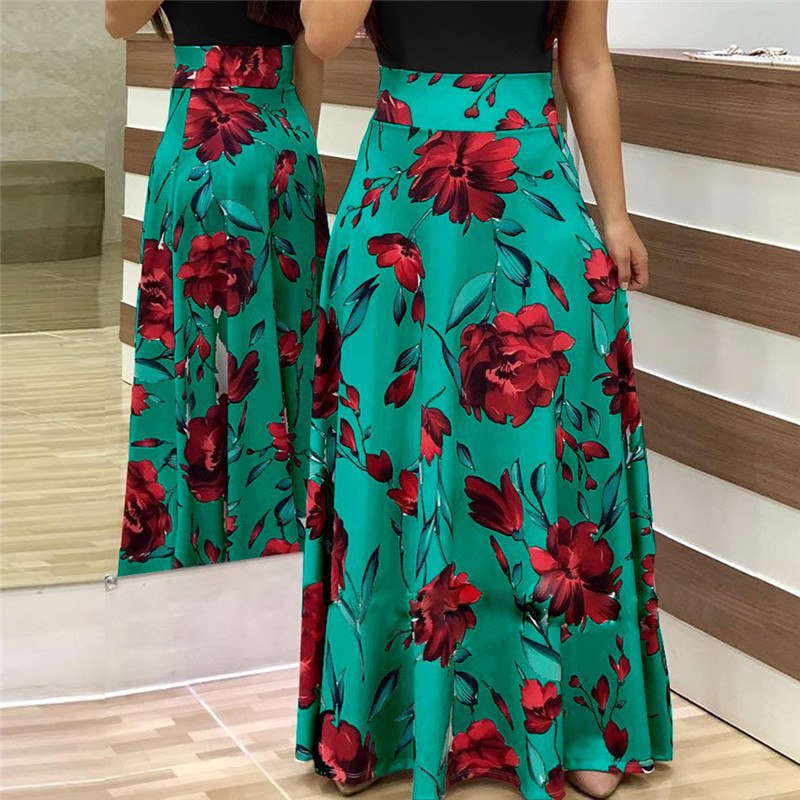 2018 Long Dress Women Summer Boho Beach Patchwork Floral Print Short Sleeve Dress Fashion Elegant Ladies Party Maxi Dresses 2018 Long Dress Women Summer Boho Beach Patchwork Floral Print Short Sleeve Dress Fashion Elegant Ladies Party Maxi Dresses