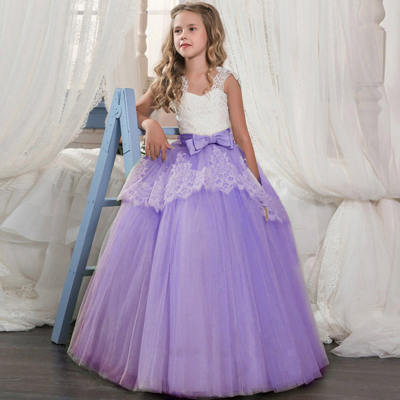 Girls Evening Party Dress 2019 Summer Kids Dresses For Girls Children Costume Elegant Princess Dress Flower Girls Wedding Dress