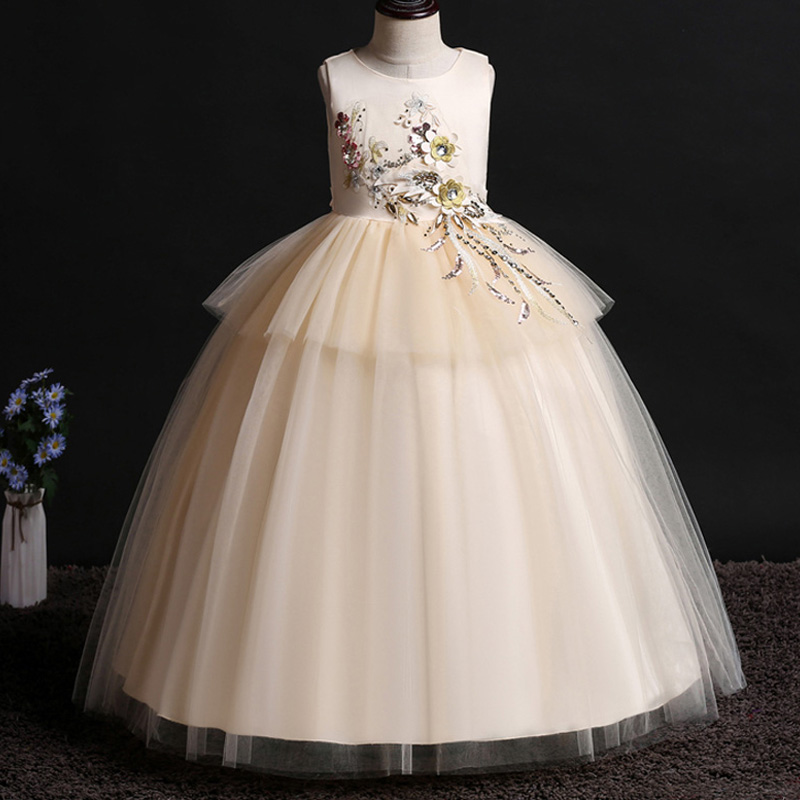 Girls Evening Party Dress 2019 Summer Kids Dresses For Girls Children Costume Elegant Princess Dress Flower Girls Wedding Dress