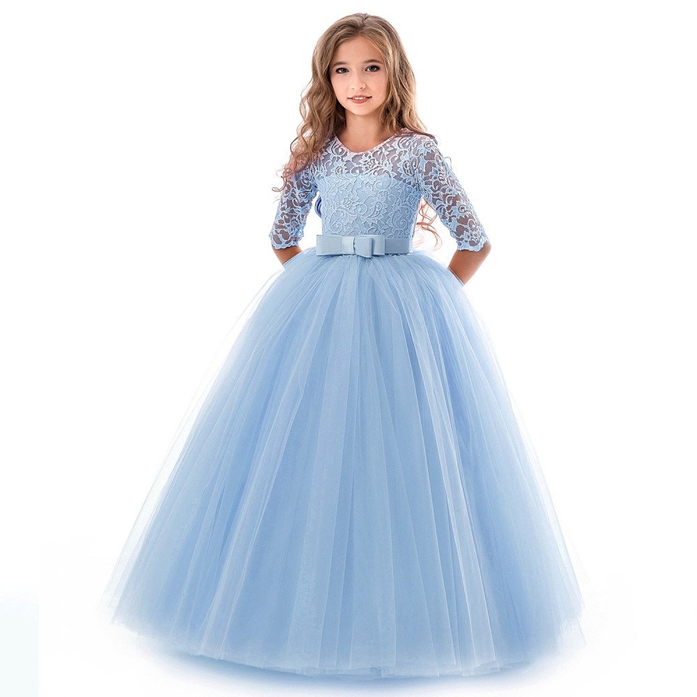 Girls Evening Party Dress 2019 Summer Kids Dresses For Girls Children Costume Elegant Princess Dress Flower Girls Wedding Dress