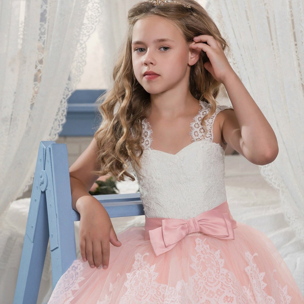 Girls Evening Party Dress 2019 Summer Kids Dresses For Girls Children Costume Elegant Princess Dress Flower Girls Wedding Dress