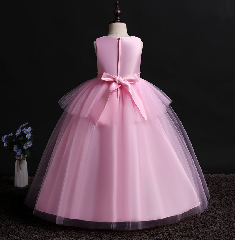 Girls Evening Party Dress 2019 Summer Kids Dresses For Girls Children Costume Elegant Princess Dress Flower Girls Wedding Dress