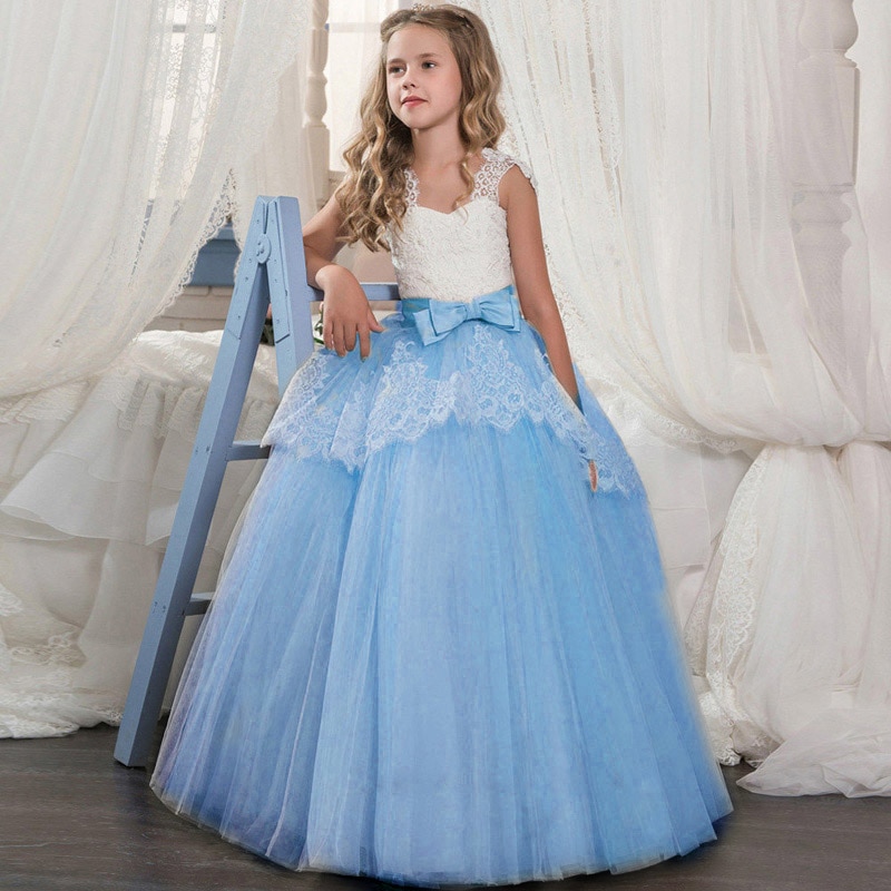 Girls Evening Party Dress 2019 Summer Kids Dresses For Girls Children Costume Elegant Princess Dress Flower Girls Wedding Dress