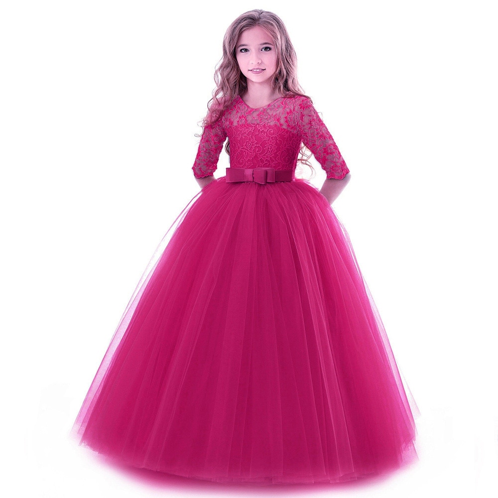 Girls Evening Party Dress 2019 Summer Kids Dresses For Girls Children Costume Elegant Princess Dress Flower Girls Wedding Dress